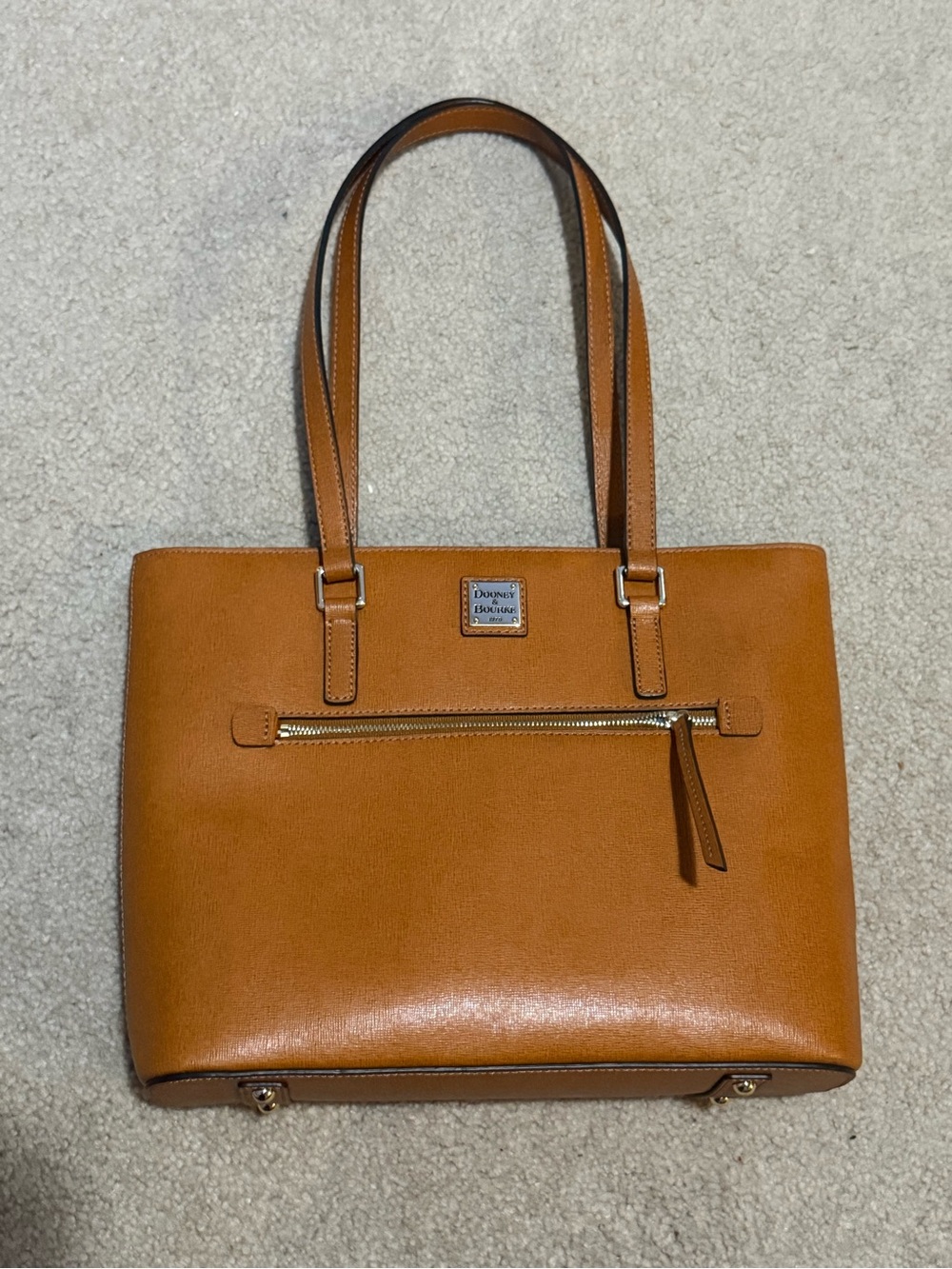Dooney & Bourke Saffiano Leather Shopper Tote Bag - NWOT, Natural Tan